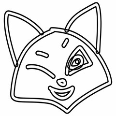 Animal muzzle with emotion line drawing.