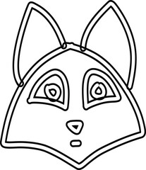 Animal muzzle with emotion line drawing.