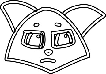 Animal muzzle with emotion line drawing.