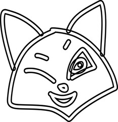 Animal muzzle with emotion line drawing.