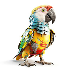 Obraz premium parrot robot on a white background, generative AI