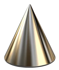 Foto auf Alu-Dibond Metallic cone isolated on white. Generative AI © Marharyta