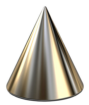 Metallic cone isolated on white. Generative AI