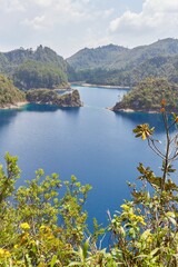 The stunning deep blue lakes of Montebello Lakes National Park in Chiapas, Mexico