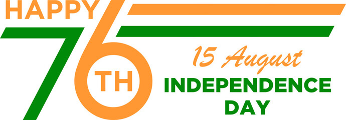 75 years of indian independence day greeting design logo