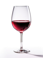 A glass of Argentine wine Malbec on a white background