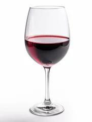 Fotobehang A glass of Argentine wine Malbec on a white background © Tatiana