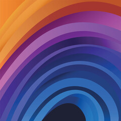 3d rainbow in modern colors. Volume rainbow abstraction. Vector rainbow