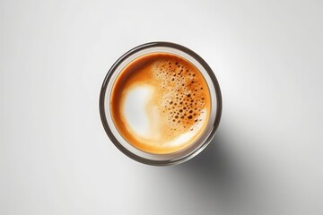 Generative AI cup macchiato top view Food Photography long Shot
