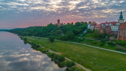 Aerial view of Klimek Tower, Grudziadz. Poland