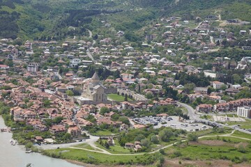 Fototapeta na wymiar Mtskheta, the original capital of Georgia, which still preserves many of its historical churches and monasteries