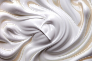 White whipped cream texture. Top view. Detailed pure creamy background