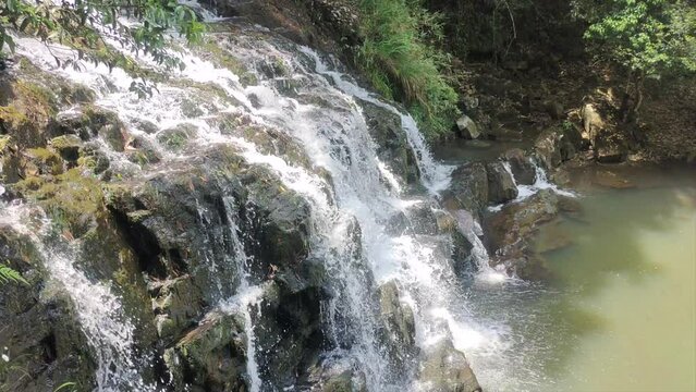 Waterfall in the forest. Northeast Indian state  Meghalaya has many falls, Elephant falls is situated on the outskirts of the main city of Shillong in the East Khasi Hills. 