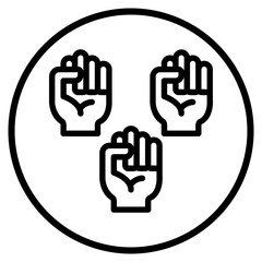 human rights line icon