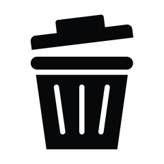 trash glyph icon illustration vector graphic