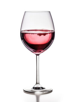 A glass of Argentine wine Malbec on a white background