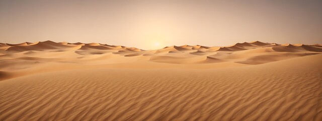 Fototapeta na wymiar Sand dunes in desert landscape. Aerial view of the dunes. Beautiful sand dunes in the Sahara desert. Generative AI