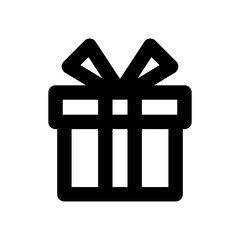 gift icon, outline style, editable vector