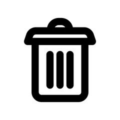 trash icon, outline style, editable vector