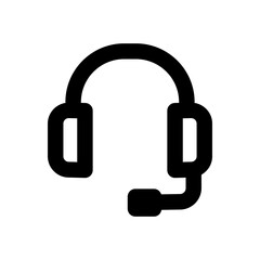 headphone icon, outline style, editable vector