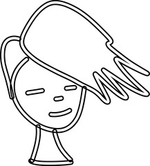 Female face line drawing for decoration.
