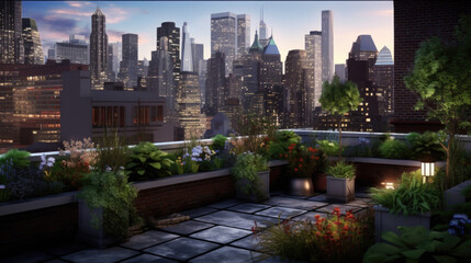 Fototapeta premium An eco-friendly city of the future. Skyscrapers are covered in greenery