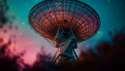 Modern radio telescope broadcasts data from orbiting planet atmosphere generated by AI
