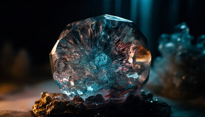 Shiny gemstone collection illuminates beauty in nature geology and science generated by AI