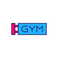 Fototapeta premium Filled outline Location gym icon isolated on white background. Vector