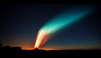 Exploring the majestic Milky Way galaxy, a vibrant natural phenomenon generated by AI