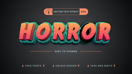 Realistic Horror - Editable Text Effect, Font Style