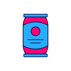 Fototapeta premium Filled outline Beer can icon isolated on white background. Vector