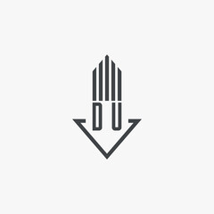 DU initials Real Estate Logo stock illustration. Logo vector, Logo design