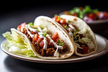 Generative AI taco mexican in plate mexican food Food Photography