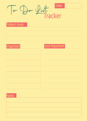 Daily to do list tracker for adults. This will help you to track your task.
