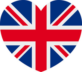 British UK Union Jack Flag Heart Concept