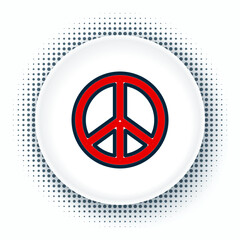 Line Peace icon isolated on white background. Hippie symbol of peace. Colorful outline concept. Vector