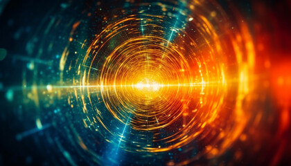 Fototapeta premium Glowing spiral ignites creativity in futuristic computer graphic design generated by AI