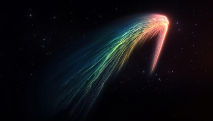 Obraz premium Vibrant colors illuminate deep space in abstract star field fractal generated by AI