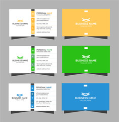Fototapeta na wymiar Multiple color business card template design. Modern business card in blue and green color. Professional visiting card layout. Simple calling card for corporate company.