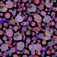 Seamless pattern with abstract irregular naive geometry in boho style drawn with watercolor for textile