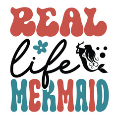 Obraz premium Real life mermaid Retro SVG