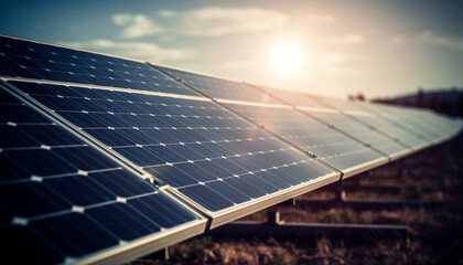 A futuristic solar power station generates clean electricity for industry generated by AI