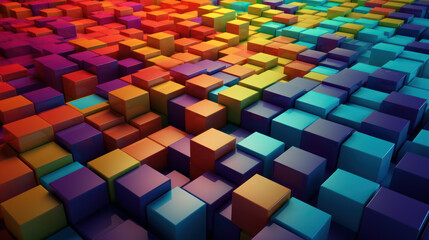 Fototapeta na wymiar Abstract 3d background wallpaper with colorful cubes. Created with Generative AI Technology
