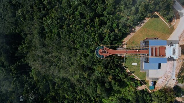 Aerial view of skywalk.new location and view point for watch sea of mist at Ai Yerweng,Betong,Yala,Thailand