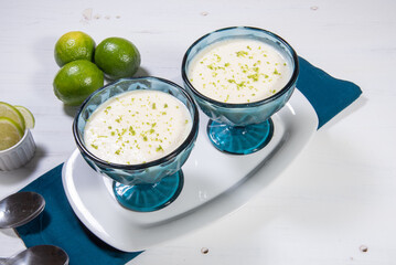 Delicious lemon mousse. Refreshing and tasty dessert