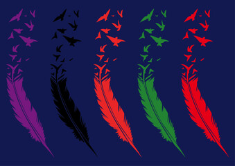 vector feather, bird, animal, wing drawing designs