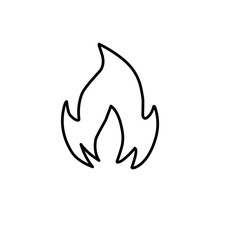 Fire and flames outline  icon Contour bonfire  linear flaming elements. Hand drawn monochrome different fire flame vector illustration