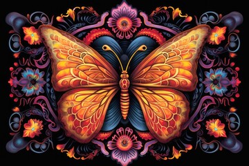 butterfly mandala Abstract conceptual design 