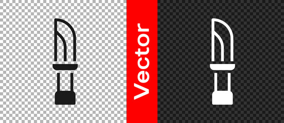 Black Knife icon isolated on transparent background. Cutlery symbol. Vector